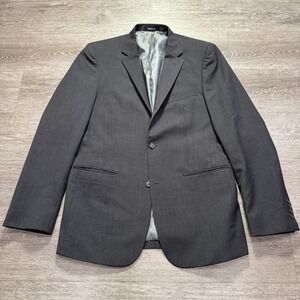 Pronto Uomo Sport Coat Mens 42 L Gray 2 Button Blazer Jacket Preppy Casual Wool